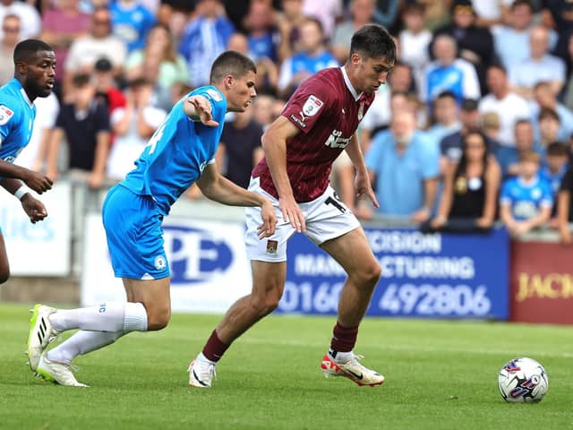 Ronnie Edwards on action for Posh at Northampton Town on Saturday. Photo by Pete Norton/Getty Images.