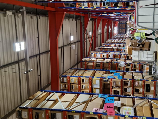 The interior of one of a growing number of warehouses operated by Yours Clothing in Orton Southgate, in Peterborough