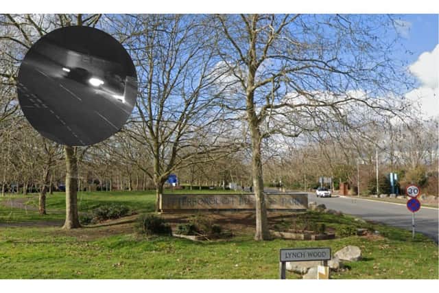 Police were called to Lynch Wood earlier this month - now they have issued notices to a number of drivers. Inset - video footage from a different meeting on Tresham Road