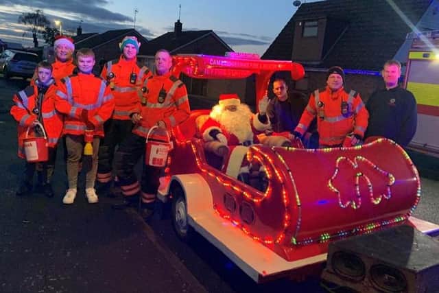 Thorney Fire Station - the Organisers of the village's annual 'Santa sleigh pull' event - is appealing for help to raise funds for a replacement sleigh (image: Phil Gould).