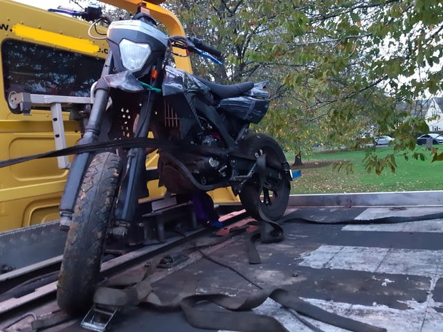 Police made two arrests on suspicion of theft after members of the public reported motorbikes being driven dangerously. The pair were arrested after driving off from officers.