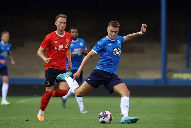 Hector Kyprianou in action for Posh against Luton Town. Photo: Joe Dent/theposh.com