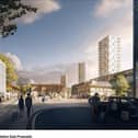 This image shows the planned approach to the new Station Quarter in Peterborough
