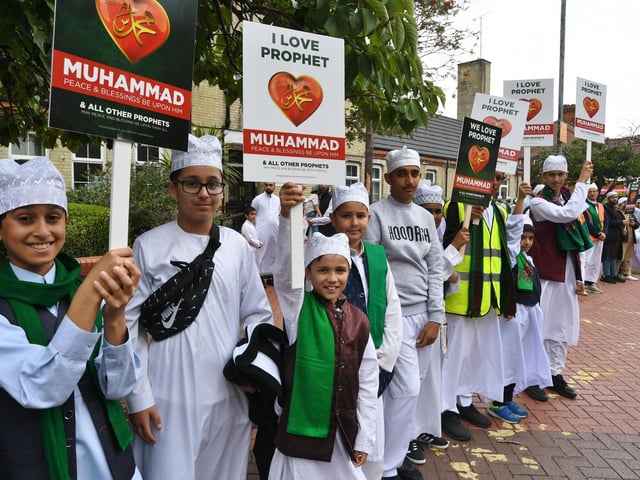Peterborough Grand Mawlid parade from Alderman's Drive to celebrate the life and legacy of the Prophet Muhammad.