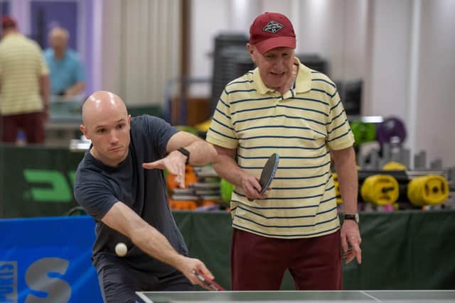 B&DWC - SGB-31837 - A rally in progress at Whittlesey Table Tennis Club