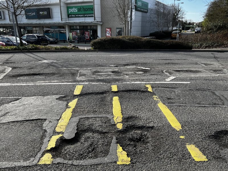Potholes at the Bretton Centre.