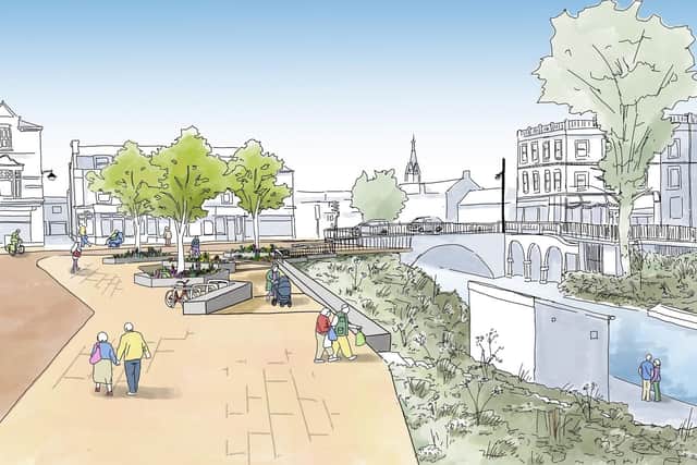 A view of how the re-vamped riverside might look