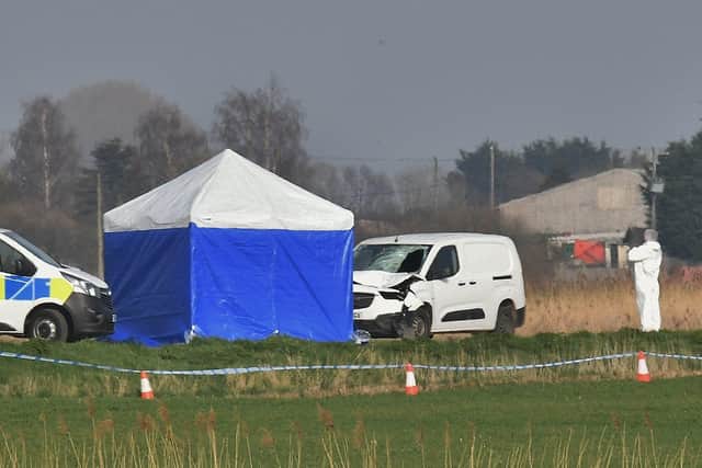 The van involved in the incident on Gull Drove, Guyhirn.