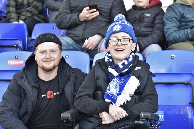 Peterborough United fans are pictured enjoying another home win.
