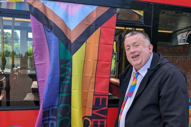 David Boden with Pride Bus