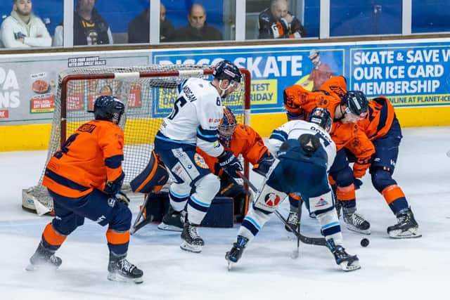 Ice hockey action from Planet Ice.
