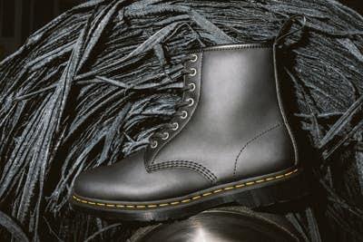 One of Dr. Martens new classic boots made from reclaimed waste leather that has been transformed by innovative Peterborough company Gen Phoenix.