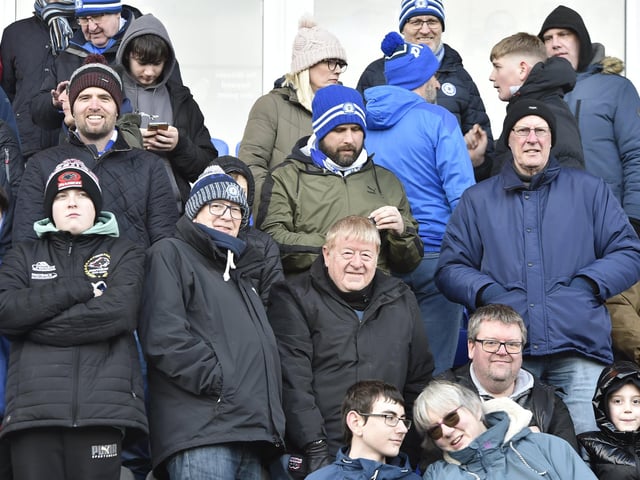 Peterborough United fans enjoy the 5-2 win over Plymouth Argyle.