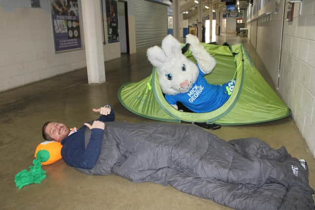 Participants will be invited to bed down on the stadium concourse, although  hardier souls can sleep outside, if they wish.
