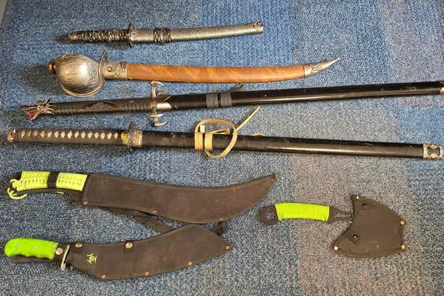 The collection of weapons handed in