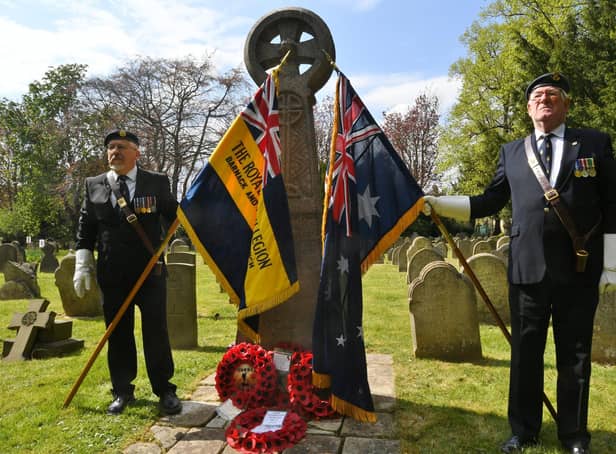 Royal British Legion standard bearers at Broadway Cemetery