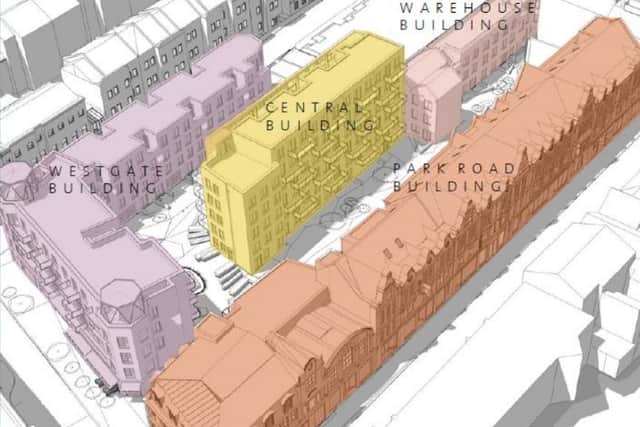 This image shows the layout of the proposed Westgate House development in Peterborough