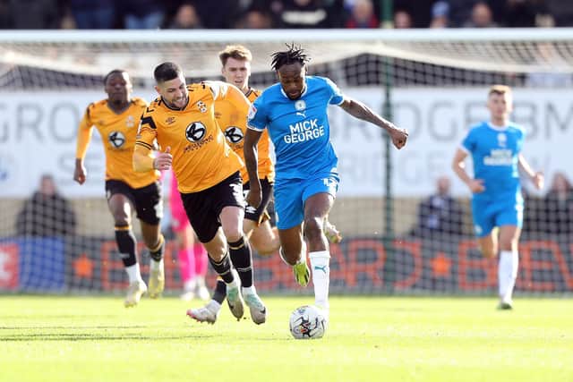 Ricky-Jade Jones in action for Posh at Cambridge. Photo Joe Dent/theposh.com