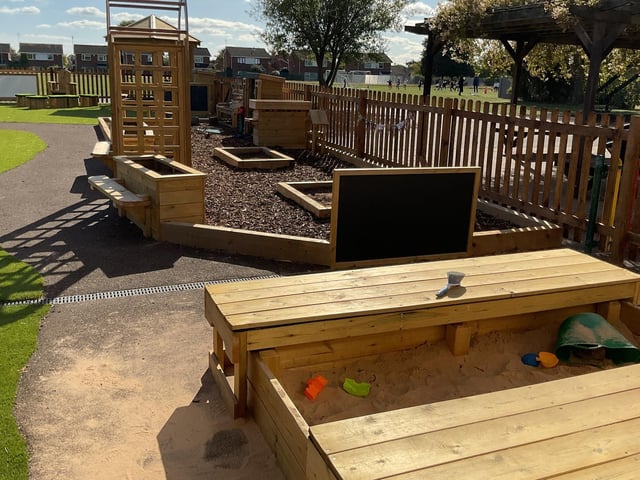 An area to play, and grow plants and vegetables.