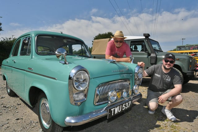 Neil and Matthew Taylor with their 1957 Ford Prefect