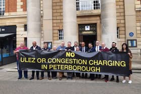 Members of Peterborough City Council's Labour, Liberal Democrat and Peterborough First groups signal their opposition to the introduction of congestion charging in the city