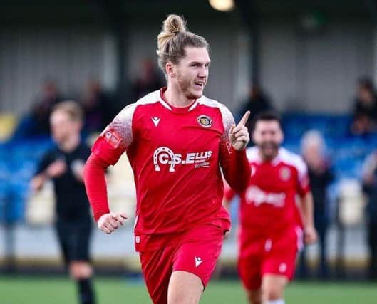 Olly Hill-Brown scored for Stamford AFC v Nuneaton.