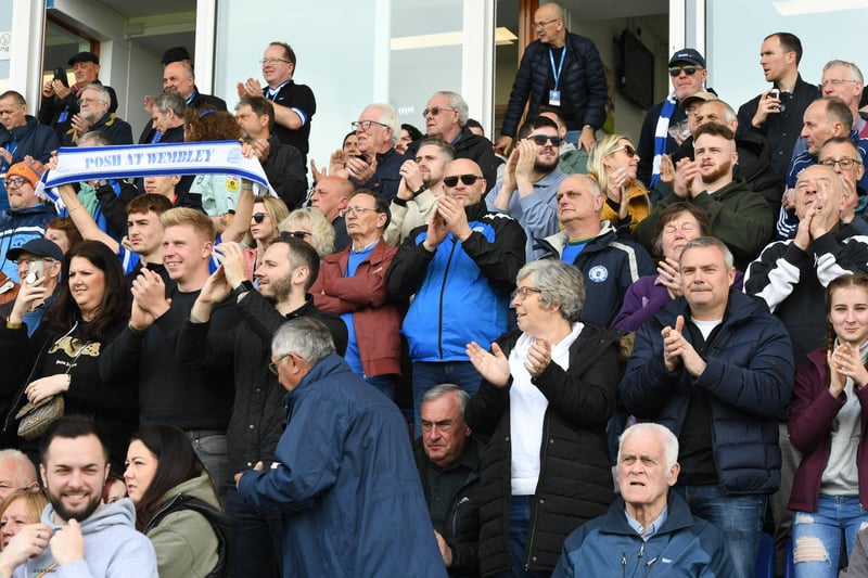 Peterborough United fans during the defeat to Ipswich Town.