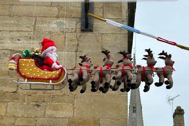 The 'Oundle Yarn Bombers' have blitzed the town with Christmas spirit