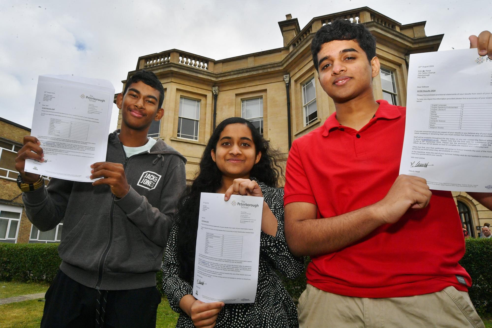 The Peterborough School students with 10 passes each  Jatin Mansani, Eldhose Ranjit and Anna Ranjit
