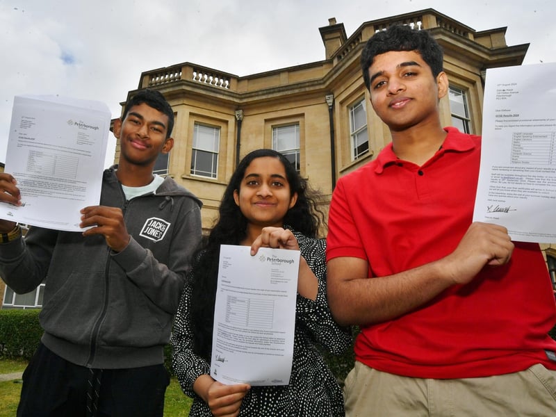The Peterborough School students with 10 passes each Jatin Mansani, Eldhose Ranjit and Anna Ranjit
