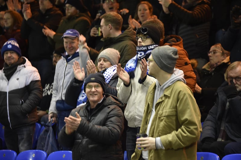 Peterborough United fans during the 2-2 draw with Barnsley.
