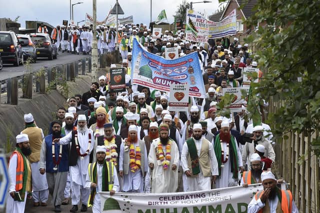 Peterborough Grand Mawlid parade from Alderman's Drive to celebrate the life and legacy of the Prophet Muhammad.