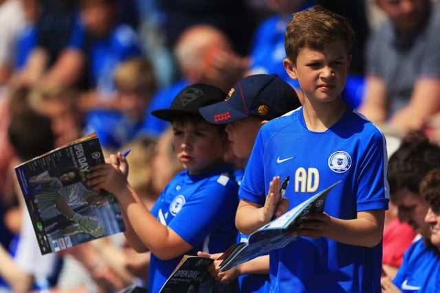 Young Peterborough United fans enjoy the sunshine prior to the Sky Bet League One match between Peterborough United and Blackpool at ABAX Stadium on May 8, 2016.