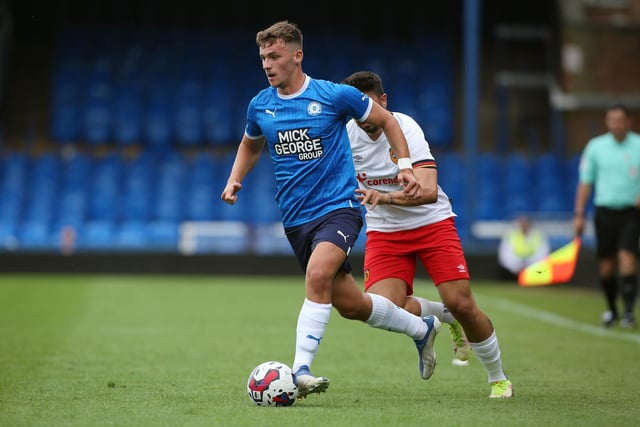 Squad number: 16. Age: 20. Harrison and fellow young Posh star Ronnie Edwards both made their club Football League debuts in League One matches against MK Dons at stadium mk as 17 year-olds. Burrows came on as a substitute in a 4-0 win in August, 2019 and Edwards started a 1-1 draw in December 2020.