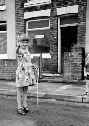 Kerrie outside her home in Clarence Road in 1981