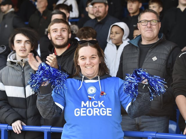 Peterborough United fans enjoy a big win over Cambridge United on 11th Nov 2023.