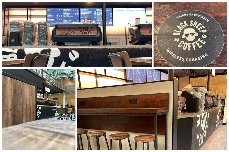 These images shows how the new Black Sheep Coffee outlet will appear in Peterborough's Queensgate Shopping Centre