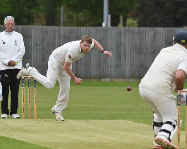 Mark Edwards bowled well for Ramsey at Burwell & Exning. Photo David Lowndes.