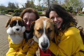 Nene Park dog show organised by Saving Saints Rescue. Liz Wallwork and Amanda Rees with their rescue dog Hector