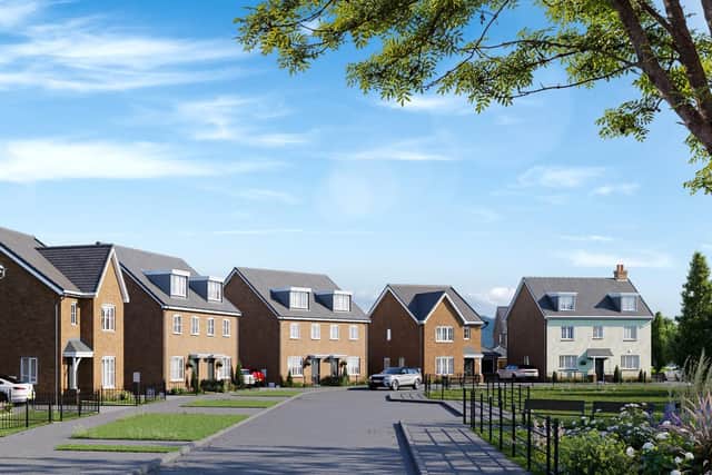 This image shows how the homes at Great Haddon, Peterborough, will appear once completed.