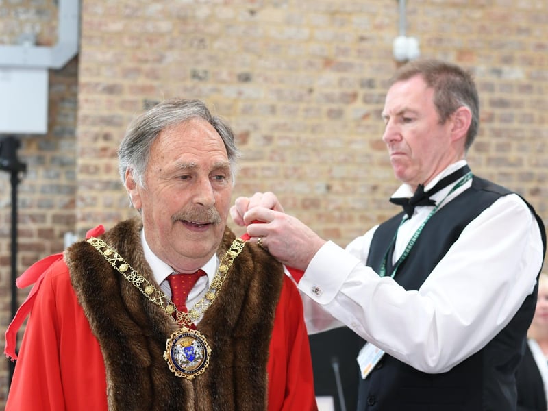 Councillor Alan Dowson was elected Mayor of Peterborough on 23 May, 2022. He stated that he intended to be "visible and as active as possible" in the role so that "the people of Peterborough know who their Mayor is." Reflecting on his first year as First Citizen, Dr Dowson described the past seven months as "a great experience," adding: "It has been so worthwhile." Here we see him being fitted for his official garb.