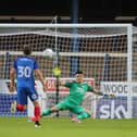 Goalkeeper Josh Tibbetts in action for Posh. Photo Joe Dent/theposh.com