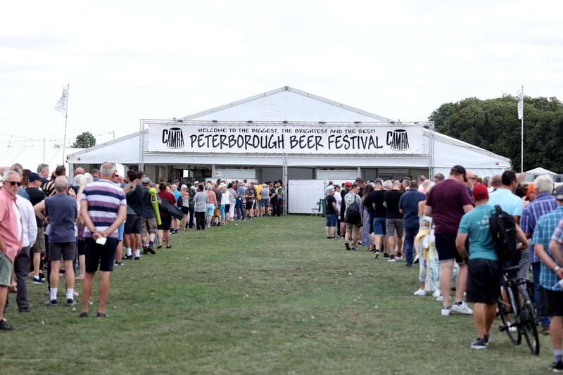 Long queues outside the 44th Peterborough Beer Festival