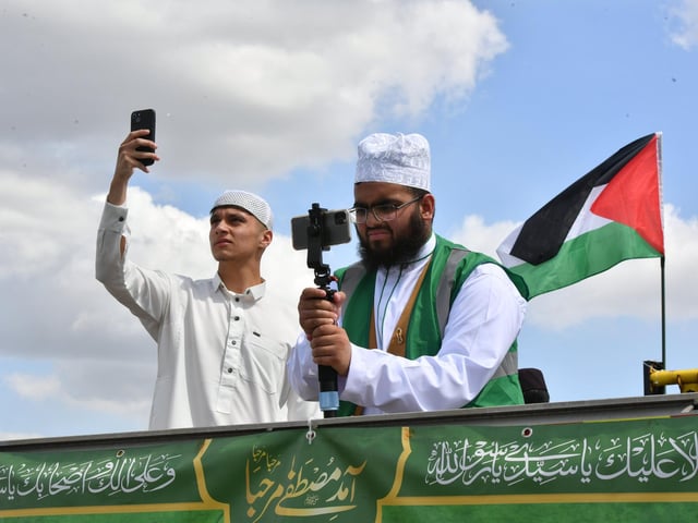 The Holy March in the city to celebrate the birthday of the  Prophet Muhammad