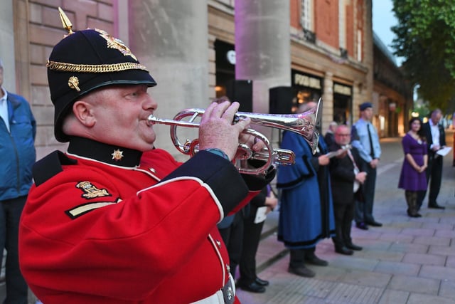 A bugle solo was part of the ceremony.