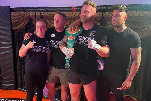 KIngdom Peterborough Fight Team, from left, Louise Bennett, Craig Dowey, AJ Jeffrey and Frankie Curcelli