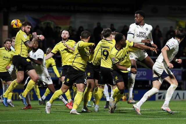 Emmanuel Fernandez scores for Posh at Burton Albion last season. Photo Joe Dent/theposh.com