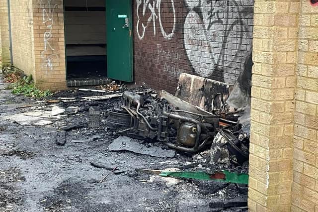 The changing rooms in Bretton were destroyed by fire.