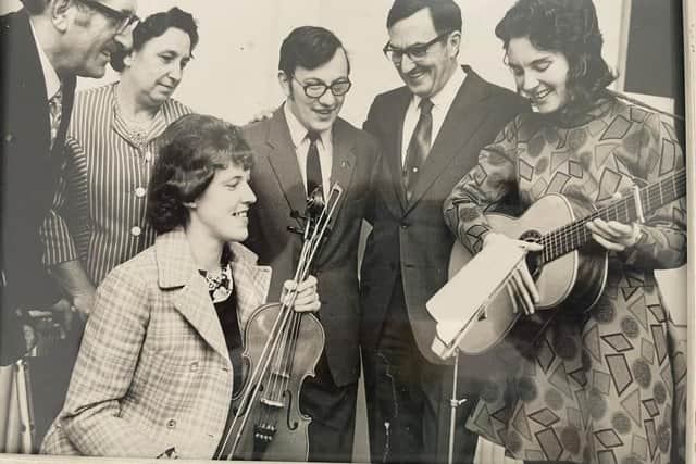 Christine with her violin over 50 years ago.