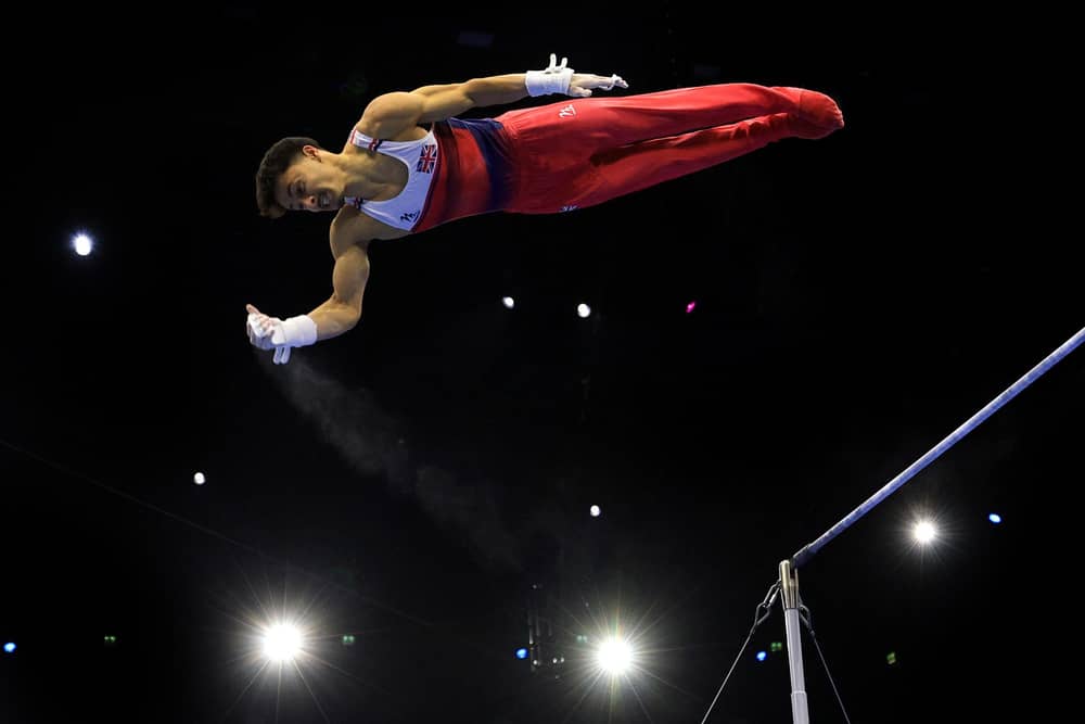 Jake Jarman in action at the World Gymnastics Championships in Rotterdam. Photo by Adam Pretty/Getty Images.